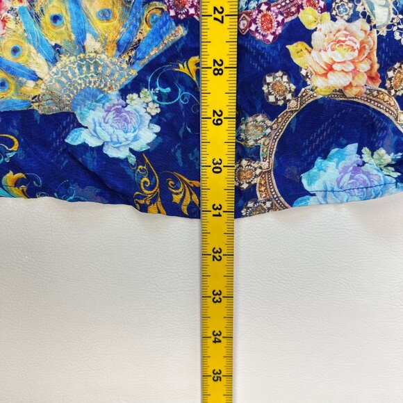 NWOT John Mark Floral Long Sleeve Button-Down Top Blouse Shirt Size L - Picture 12 of 13